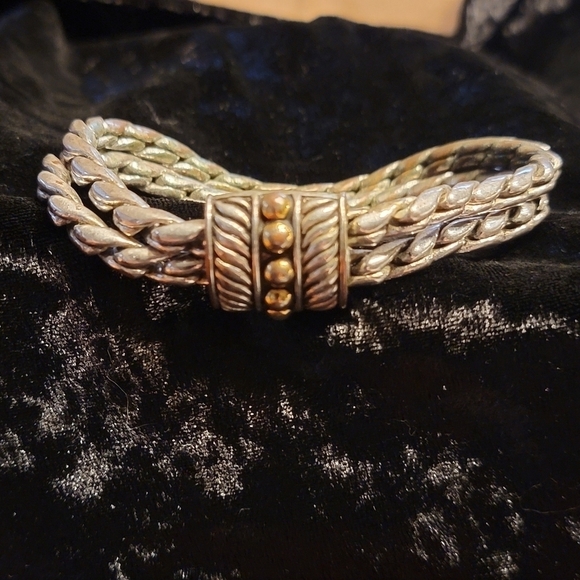 Avon Vintage Double Chain Multi Metal Braclet - Picture 3 of 13